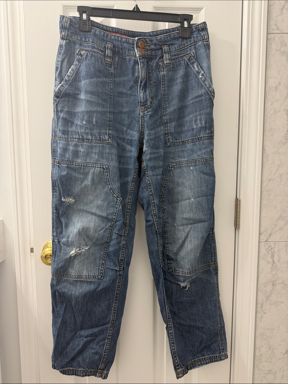 Anthropologie Pilcro Women's Distressed High-Rise Blue Jeans